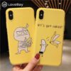 Lovebay Cartoon Funny Banana Animal Phone Case – Shockproof, Soft TPU Back Cover for iPhone (11 Pro, XR, XS, 8, and More) 🍌📱