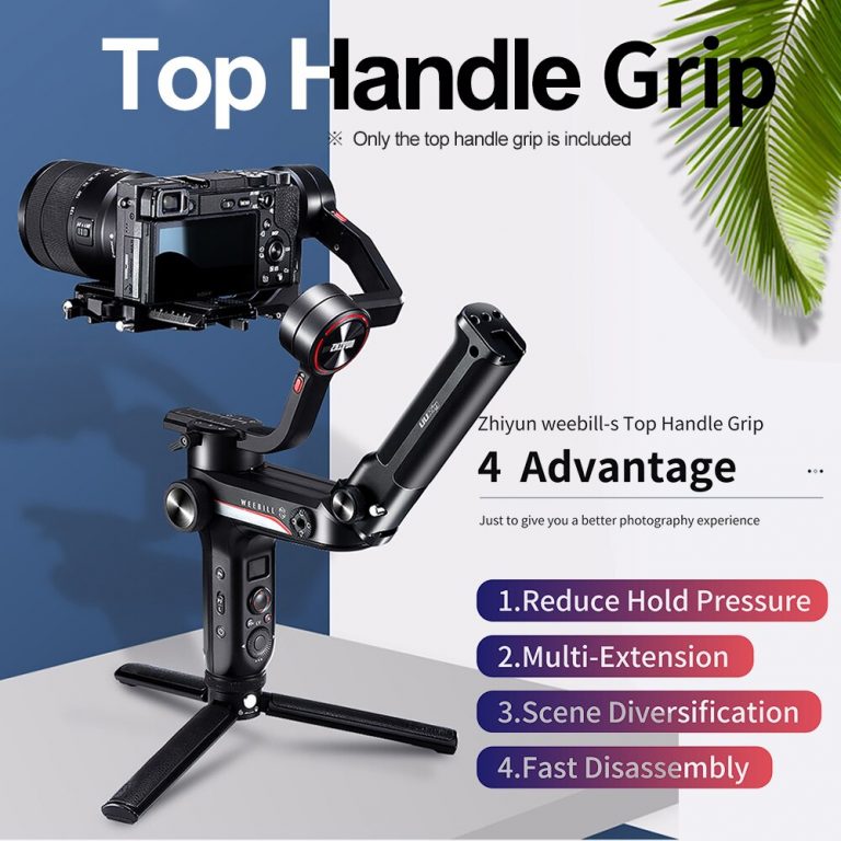 UURig Gimbal Stabilizer Handle Hand Grip Extension Rod Holder with Cold Shoe Mount 1/4 Inch Screw Holes for Zhiyun Weebill-S 2 Gimbal Stabilizer Handle Hand Grip Extension Rod Holder