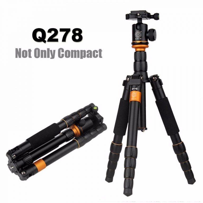 Lighter QZSD Q278 Lightweight Compact Tripod to Monopod Ball Head for Canon Nikon DSLR Camere/Portable Reflexed Camera Stand Compact Tripod: Capture the Perfect Shot Anywhere, Anytime