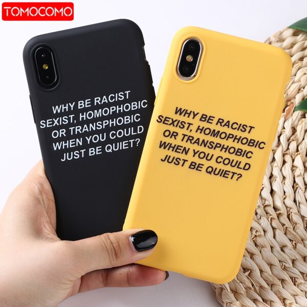 Cartoon Color Back Cover Funny Letter Quote Soft Phone Case