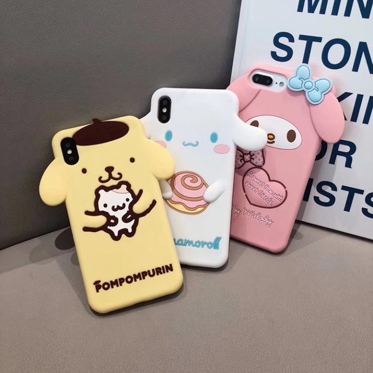 3D Cute Cartoon My Melody & Cinnamoroll Silicone Phone Case for iPhone - Adorable Protection for Your Device