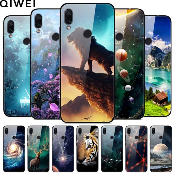 For Xiaomi Redmi 7 Case Tempered Glass Hard Back Cover For Xiaomi Redmi Note 7 Phone Cases Bumper Coque On Redmi7 7A 7 A Note7 1 Xiaomi Redmi 7 with Stylish Tempered Glass Hard Back Cover – Ultimate Phone Protection