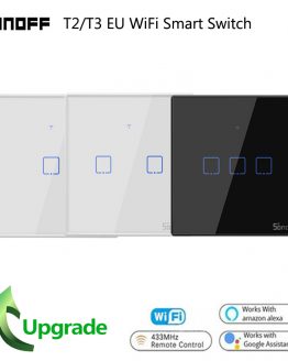 SONOFF T3 T2EU TX Smart Wifi Wall Touch Switch With Border Smart Home 1/2/3 Gang RF433 Remote Switch Work With Google Home