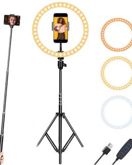 33cm Dimmable LED Selfie Ring Light With 160 cm Stand Tripod Photography Ring Lamp For Live Makeup TikTok & YouTube VideoLight