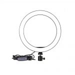 Dimmable LED Ring Light with Clip Selfie Stick and Tabletop Tripod