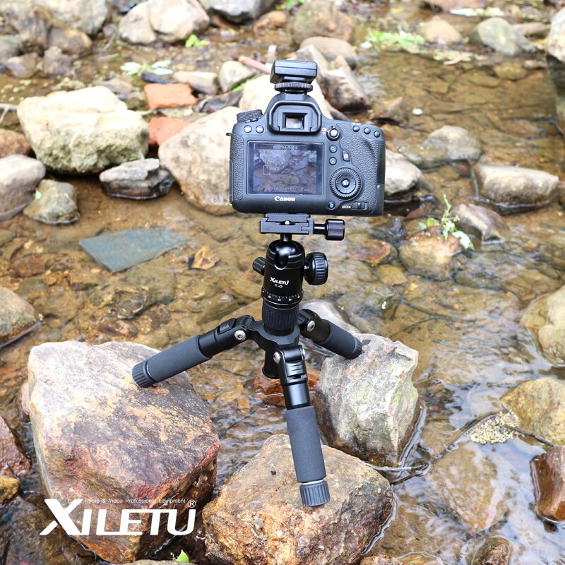 Free shipping XILETU FM5-MINI Aluminum Tripod Stable Desktop Tripod&Ball Head For Digital camera Mirrorless camera Smart phone