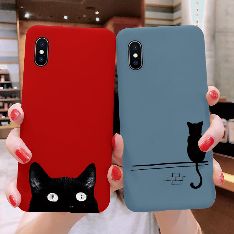 Cartoon Cat Soft TPU Case For iPhone XR 6S 8 7 6 S Plus Back Coque For iPhone X For iPhone 11 Pro XS Max Phone Case Capa Silicon