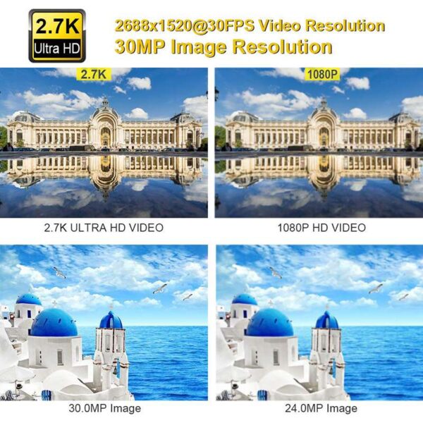 2.7K Camcorder Video Camera Wifi IR Night Vision 30MP