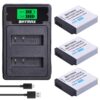 DMW-BLH7 BLH7E DMW-BLH7PP Battery+LCD USB Dual Charger for Panasonic Lumix DMC-GM5,DMC-GF7,DMC-GF8, GF9, LX10, LX15