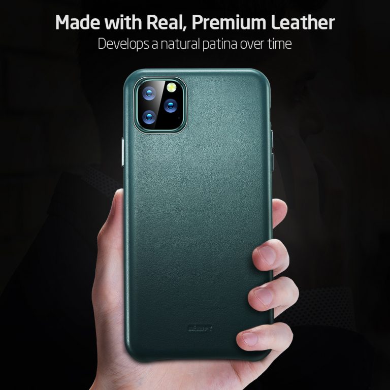 ESR Case for iPhone 11 Pro Max Leather Case Cover Brand Black Green Genuine Leather Protective Cover for iPhone 11 2019 11pro 2 ESR Case for iPhone 11 Pro Max Leather Case Cover Brand Black