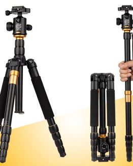 QZSD Q666 Pro QZSD-02 Professional Photographic Portable Tripod & Monopod Set For Digital SLR Camera Only 35cm Load Bearing 15Kg