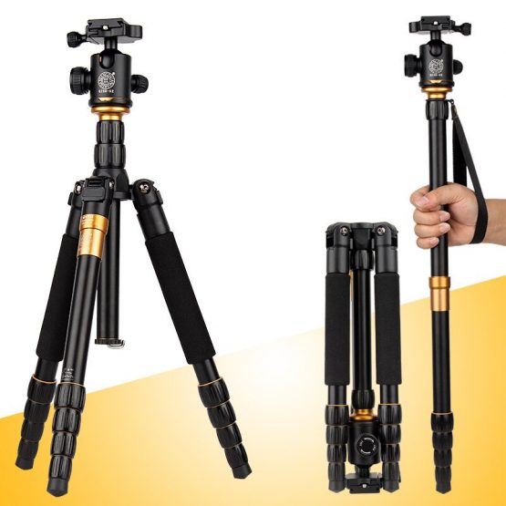 QZSD Q666 Pro QZSD-02 Professional Photographic Portable Tripod & Monopod Set For Digital SLR Camera Only 35cm Load Bearing 15Kg