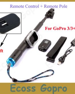 For GoPro Remote Telescopic Pole 33-99cm monopod tripod+ Remote Control+Silicone Case For GoPro Session Hero 5 4 3+3 Accessories