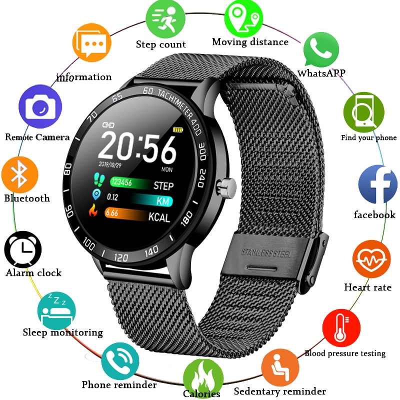 OLED Color Screen Heart Rate Blood Pressure Smartwatch