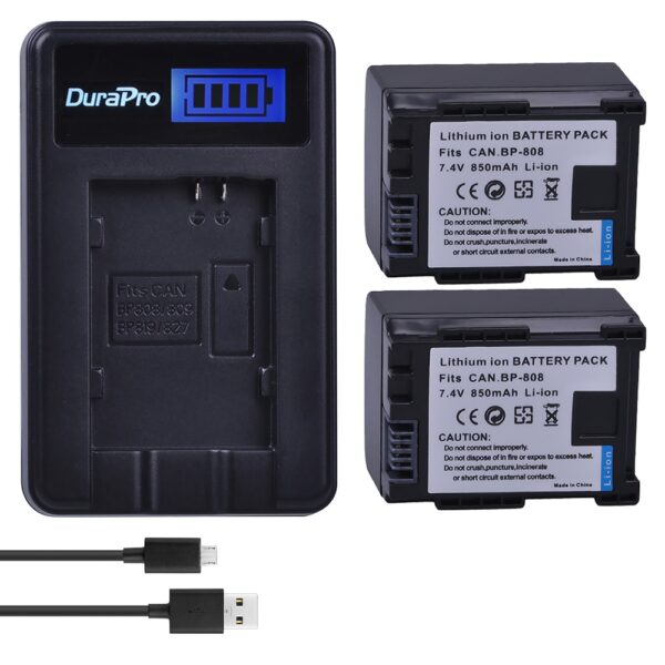 Rechargeable Batterie + LCD USB charger for Canon BP 827 809