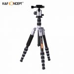 K&F CONCEPT Lightweight Camera Tripod of Flexible Aluminum with 2-section Center Column+5-Section Adjustable-height for DSLR