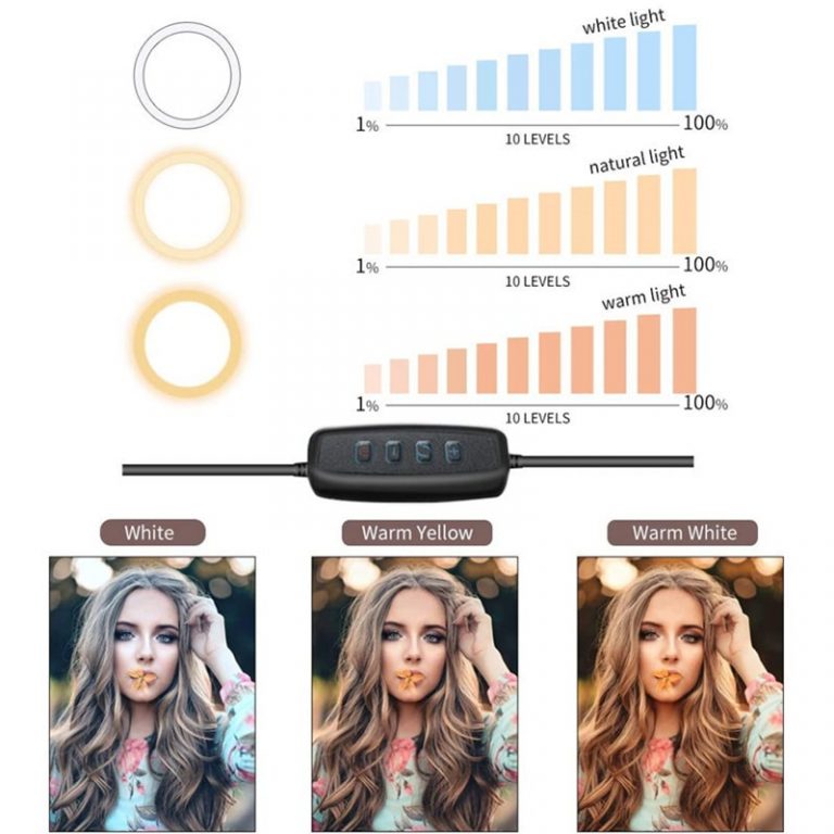 Dimmable LED Selfie Ring Light With 160 cm Stand Tripod