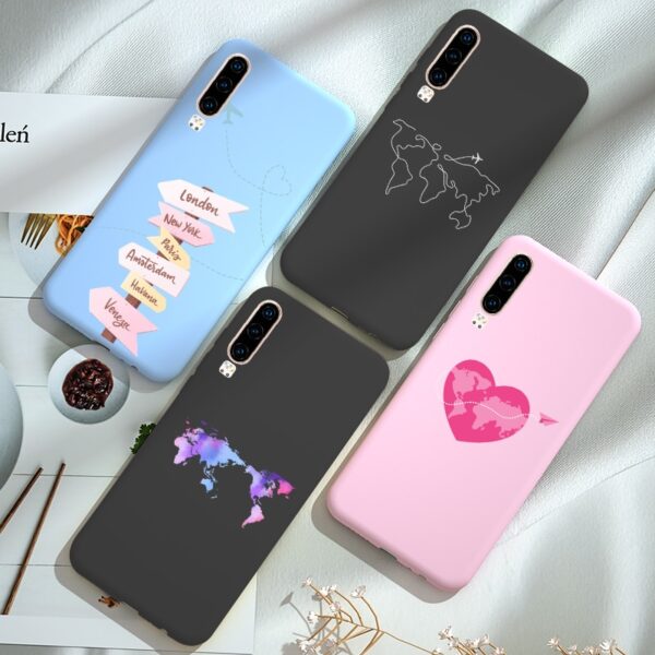 Travel Map Case FOR Huawei P20 Lite P30 PRO P40