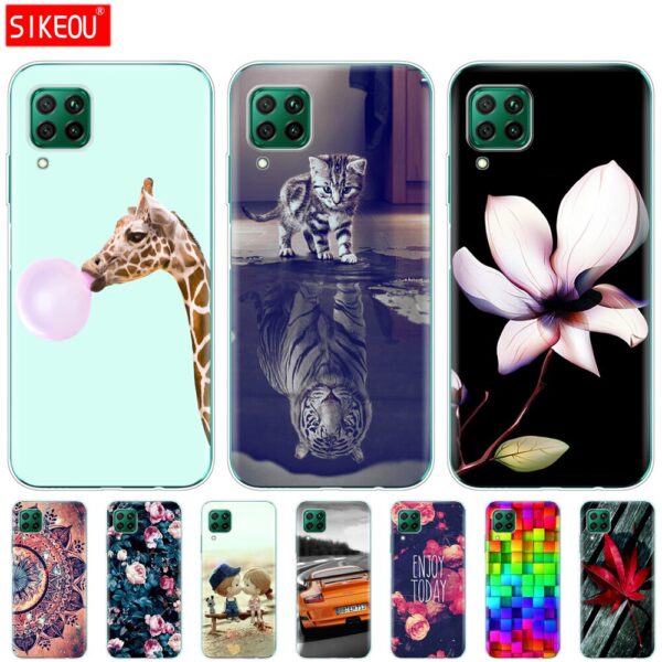 For Huawei P40 Lite Case Soft Transparent TPU Silicon Phone Cover For Huawei P40 Lite E P40Lite Bumper Coque Cat Tiger Fower 3 Huawei P40 Lite Case Soft Transparent TPU Silicon Phone Cover