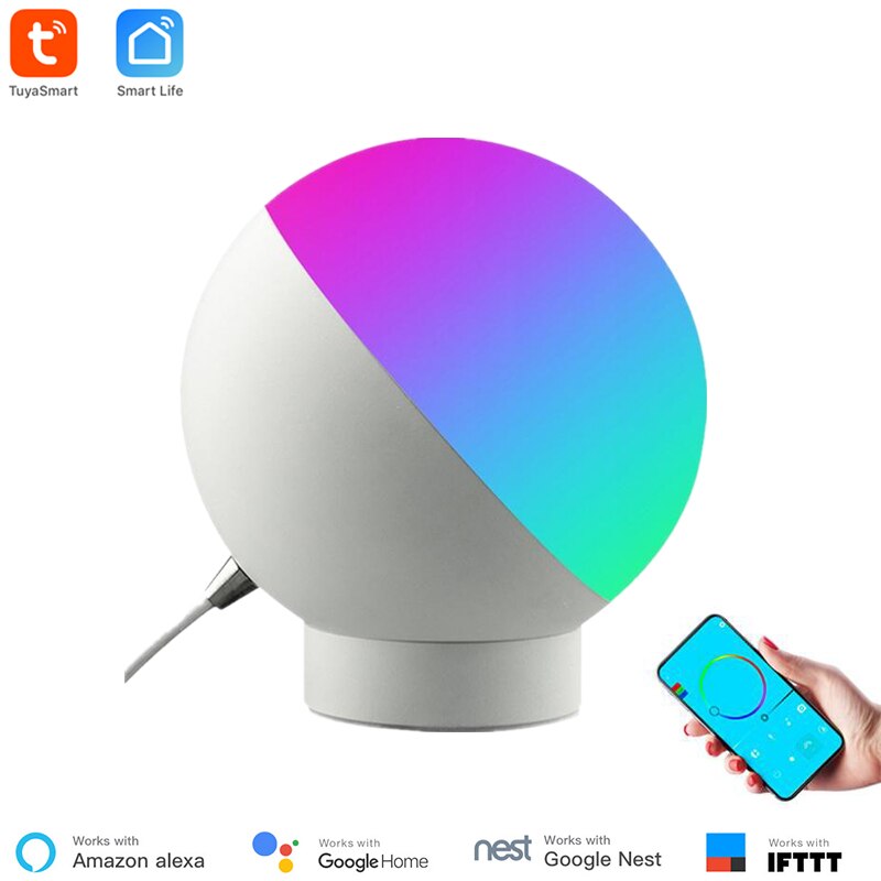 Colorful Dimmable Desk Night Light Voice Control Via Alexa Google Home