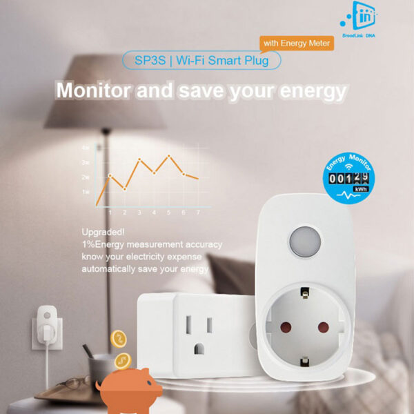 Broadlink SP3S EU Wifi Power Socket Plug Energy Monitor Timer Plug Work With Alexa Echo Google Home For Smart Home Automation 2 USB and EU Wifi Smart Plug with Energy Monitoring & Timer β Control Your Devices with Alexa and Google Home! β‘π±