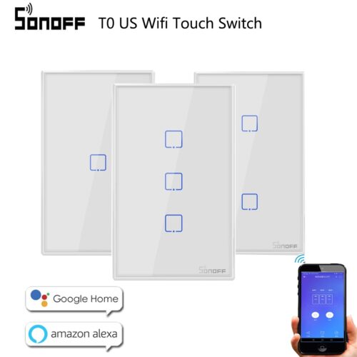 Sonoff WiFi Touch Switch T0: Smart Home Control Made Simple - Compatible with Alexa, Google Home, and Ewelink App.