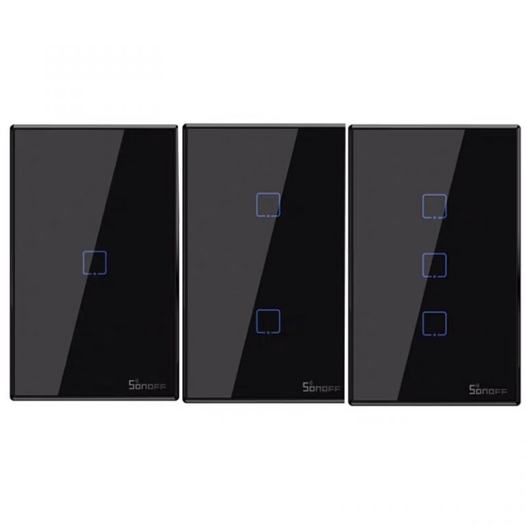 SONOFF T3 1/ 2 /3 Gangs Smart Home WiFi Switch High Quality Tempered Glass Panel eWeLink Remote Control With Google Home Alexa