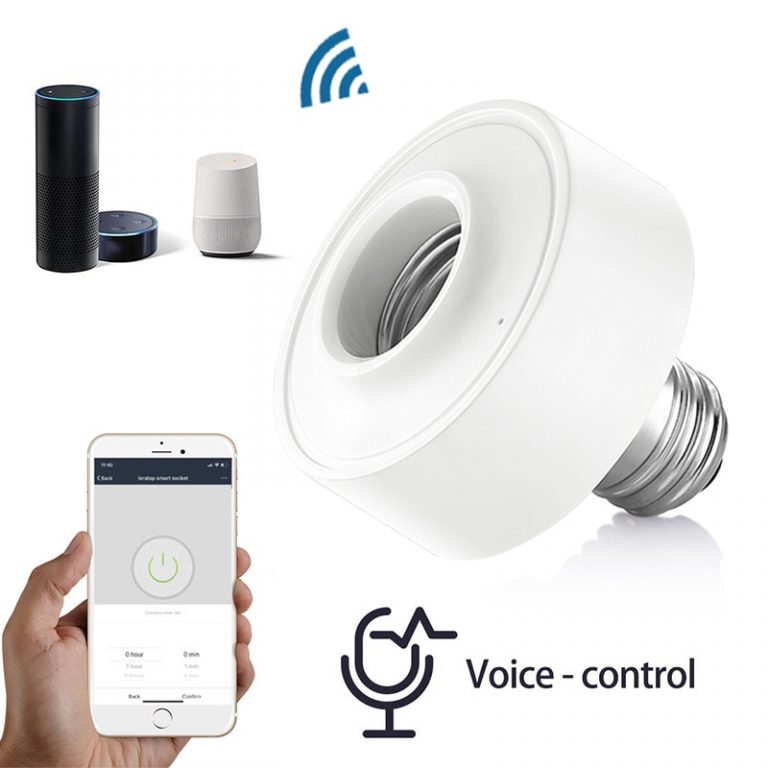 2Pcs WiFi Lamp Holder E26 E27 Light Stand Mobile Phone Tuya App Remote Smart Control Smart Home Google Home Alexa Voice Control