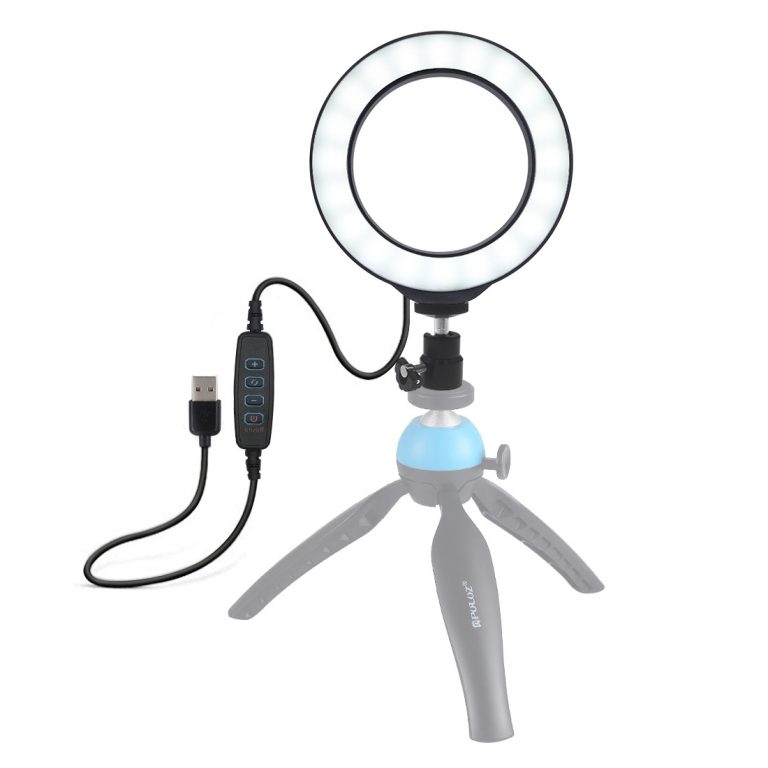 Dimmable Selfie LED Video Ring Light with Cold Shoe Tripod Ball Head for Tiktok