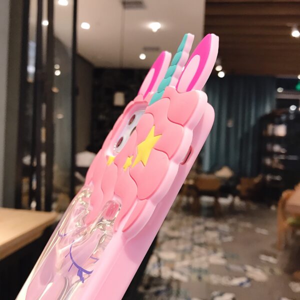 Pink Quicksand Unicorn Soft Silicone Liquid Stars Case for Iphone
