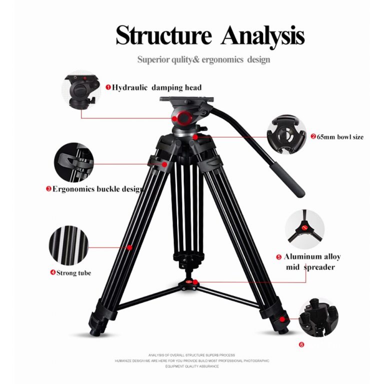 Alloy aluminum Fluid ball head camcorder Video tripod