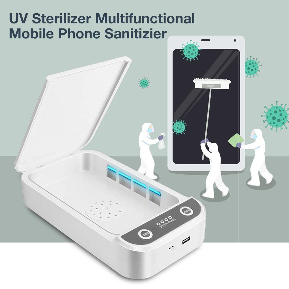Portable Usb UV Led Sterilizer Phone Disinfection Box Wireless Charging Mobile Power Bank Jewelry Germicidal Aromatherapy
