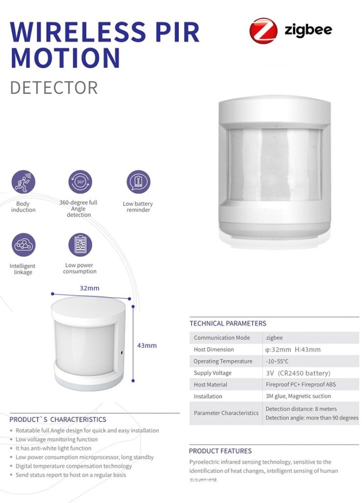 Mini Sensor Wireless Passive Infrared Detector Smart Home