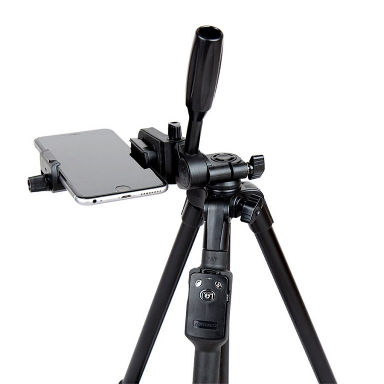 5218 Professional Tripod with Holder Bluetooth Remote for Iphone Samsung Xiaomi Phones Tripod Stand for Nikon/Canon DSLR Cameras 3 Professional Tripod with Bluetooth Remote – Ideal for DSLR Cameras and Smartphones