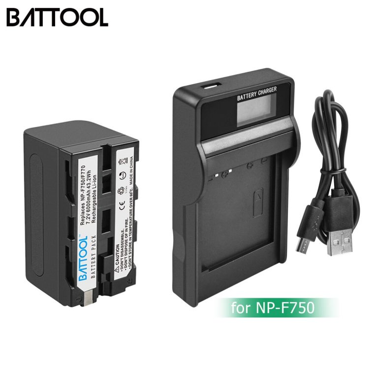 BATTOOL 6000mAh NP-F770 NP-F750 NP F770 np f750 NPF770 750 Batteries+LCD Charger For Sony NP-F550 NP-F770 NP-F750 F960 F970 2 BATTOOL 6000mAh NP-F770 NP-F750 NP F770