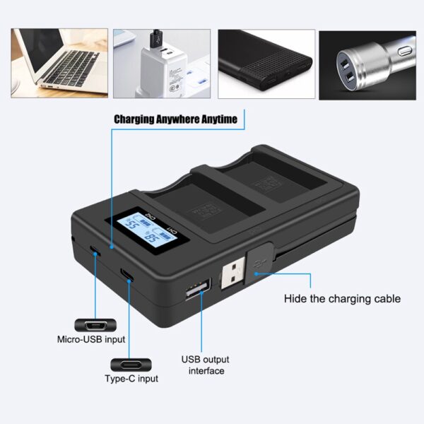 EN-EL14 EN-EL14a LCD USB Dual Charger for Nikon