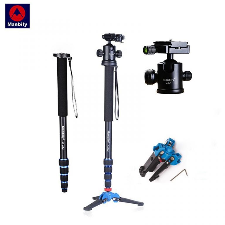 Manbily A-222 165cm/65" Portable Professional DSLR Camera Monopod&M-1 Base head ball Mini tripod Stand For Canon Nikon phone DV