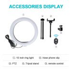 Bluetooth Remote Video Light Ring Light Lamp with Tripod Stand