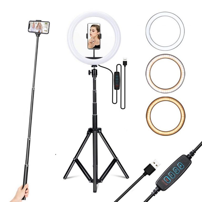 YTOM 12 inch ring light with 160cm Extendable Tripod Stand & Flexible Phone Holder for Live Stream/Makeup YouTube Video tiktok