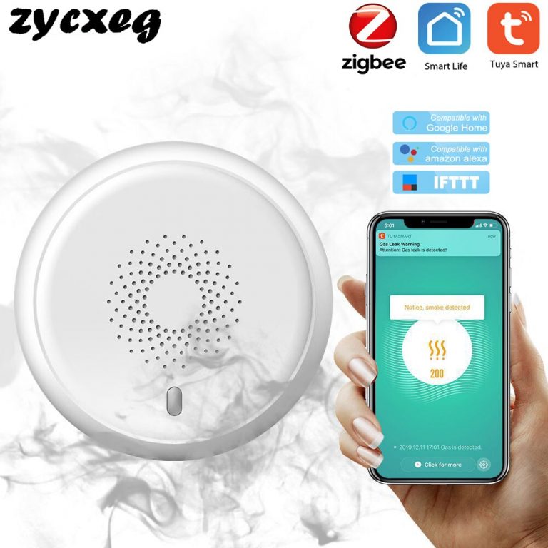 Tuya Zigbee Smart Smoke Sensor Detector Smart Home Security Alarm System Smartlife App Notification