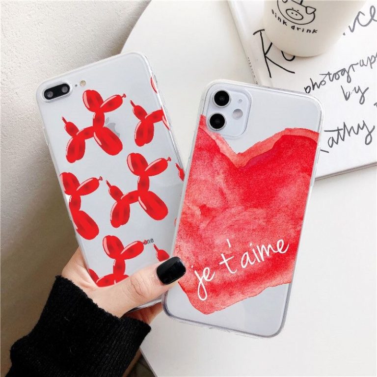 Clear Cute Pink Love Live Girl Text Balloon Design Phone Case For iPhone 6s 7 8 Plus X XR xs 11 pro max Cover 2 Pink Love Live Girl Text Balloon Design Phone Case For iPhone