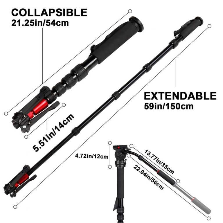 Professional Monopod Video tripod for camera with Tripods Head