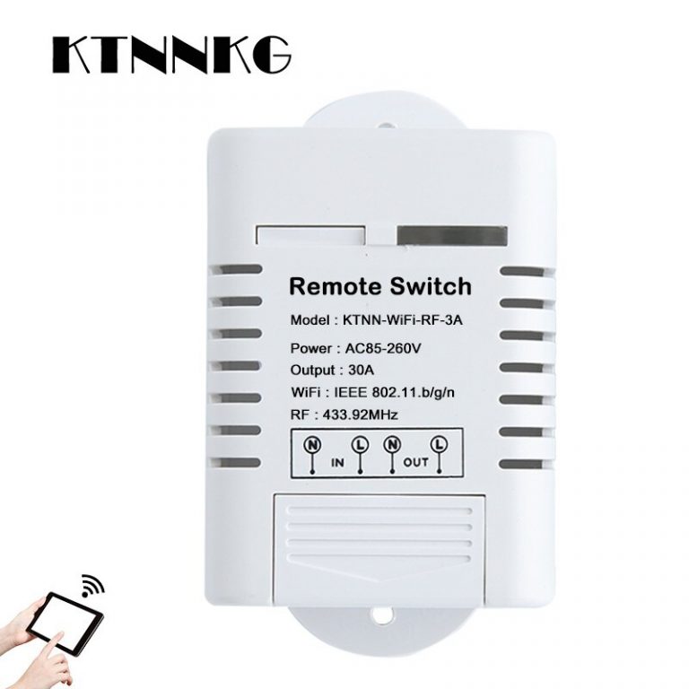 30A High Power Wifi Relay Switch Receiver 110V - 220V Smart Home Gadgets Wireless Light Switch APP Control 433MHz