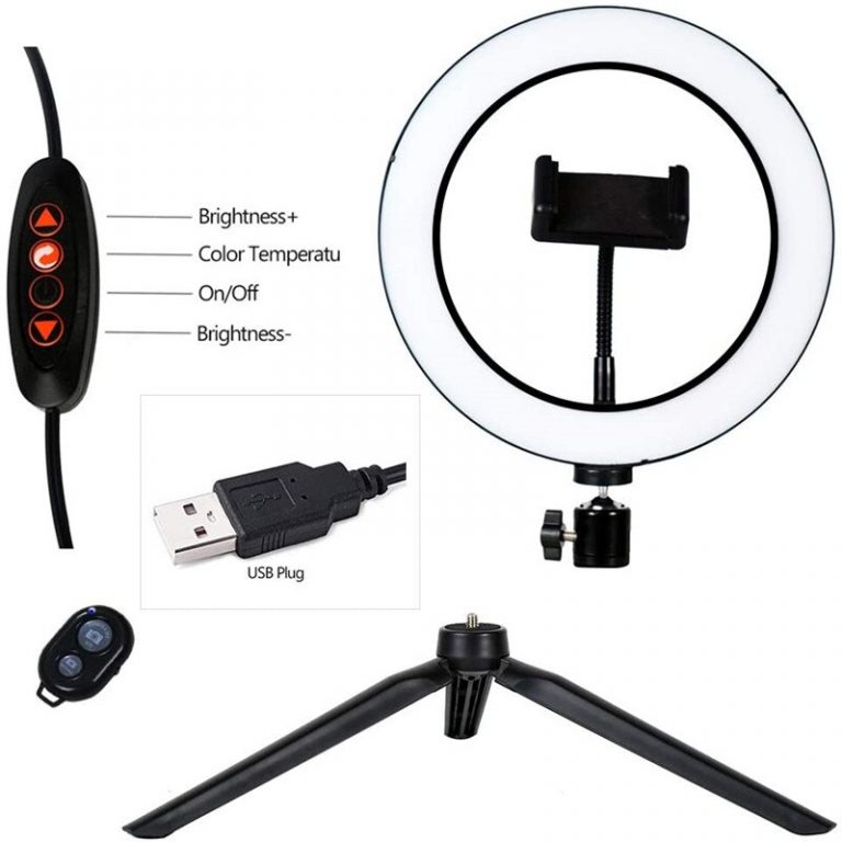 9 inch Photography LED Ring Light With MIni Tripod For Youtube Video Live Tiktok Dimmable Studio Camera Lighting 3300-5600 K 2 9-Inch LED Ring Light with Adjustable Halo Lights - Perfect Lighting for Youtube Videos, TikTok, and Live Streaming in Any Setting