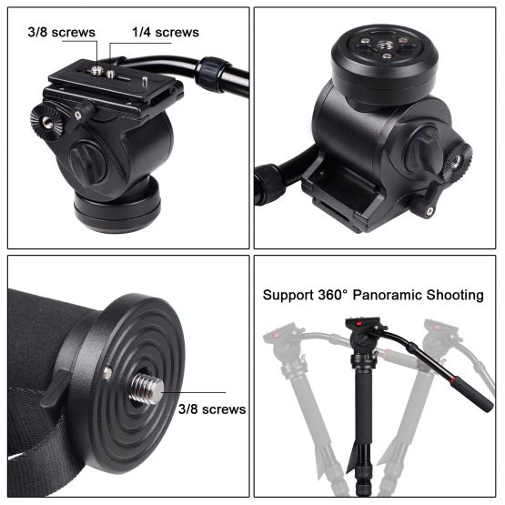 Professional Monopod Video tripod for camera with Tripods Head - Image 5