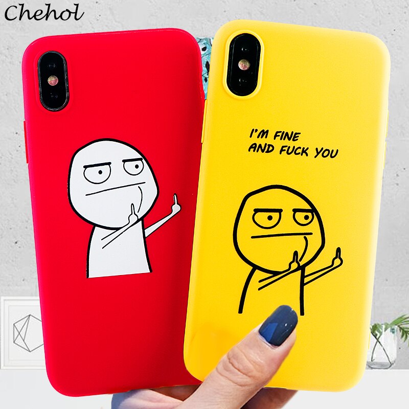 Funny Cartoon Phone Cases for iPhone SE 11 Pro 8 7 6s Plus X XS MAX XR Case Silicone TPU Fitted Box Back Covers Accessories