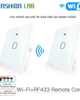 Touch Switch RF433 Transmitter Wall Panel 1/2/3 Gang Remote Control