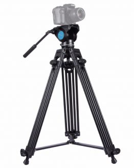 Aluminum Alloy Professional Heavy Duty Tripod with Panoramic Fluid Head Accessories Stands for Canon Nikon DSLR Video Cameras
