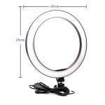 Dimmable LED Ring Light with Clip Selfie Stick and Tabletop Tripod