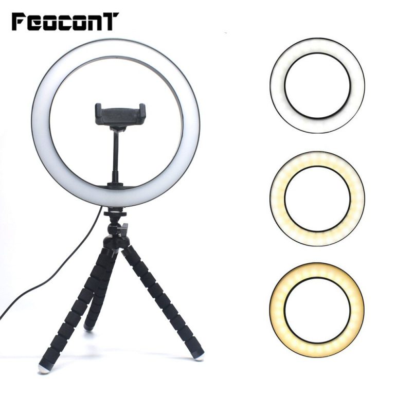 Ring Lamp 10.2in Studio Ring Light LED Photography Photo Camera Lights with Large Octopus Tripod for Tiktok Youtube Makeup Live